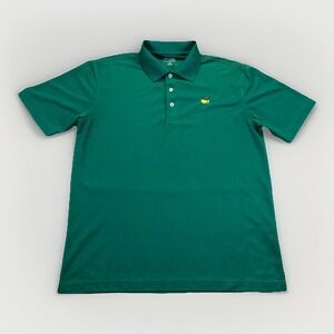 Masters Tech Polo Shirt Mens M Green Short Sleeve Performance Golf Solid Color